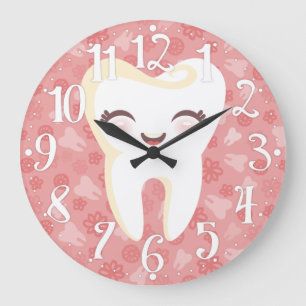 Cute Tooth - Pink Wall Clock