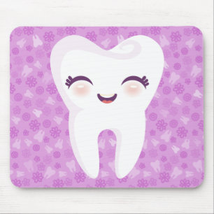 Cute Tooth - Purple Customisable Mousepad