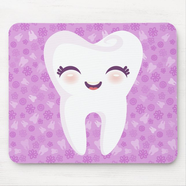 Cute Tooth - Purple Customisable Mousepad (Front)