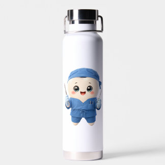 Cute Tooth Surgeon Water Bottle Funny Dentist Gift
