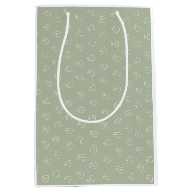 Cute Tooth Wrapping Paper Medium Gift Bag (Front)