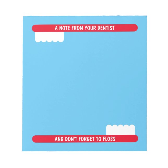 Cute toothbrush notepad for dentist office (Front)