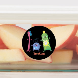 Cute toothbrush toothpaste dental floss cartoon