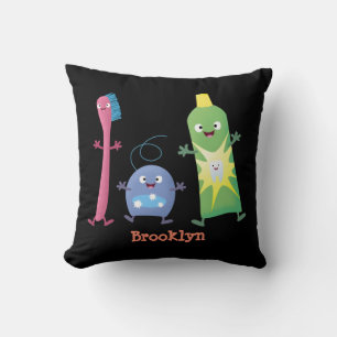 Cute toothbrush toothpaste dental floss cartoon cushion
