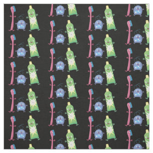 Cute toothbrush toothpaste dental floss cartoon fabric