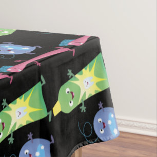 Cute toothbrush toothpaste dental floss cartoon tablecloth