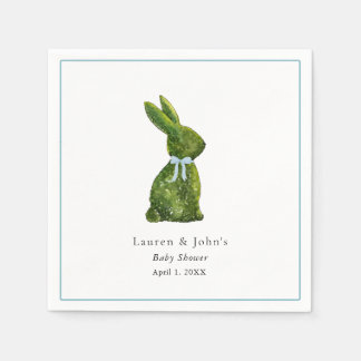 Cute Topiary Rabbit Boy Baby Shower  Napkin