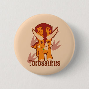 Cute Torosaurus 6 Cm Round Badge