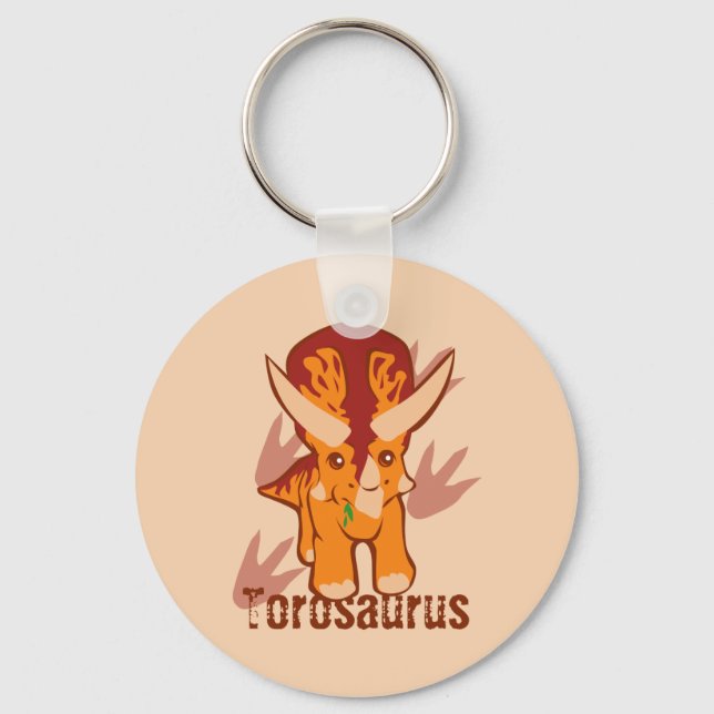 Cute Torosaurus Key Ring (Front)