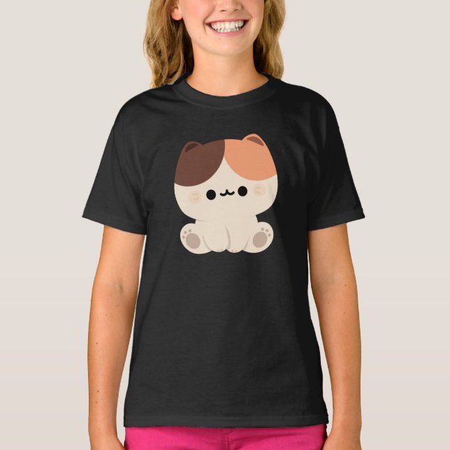Cute Tortie Cat T-Shirt (Front)