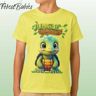 Cute Tortoise Box Turtle Animal Character Yellow🐢 T-Shirt