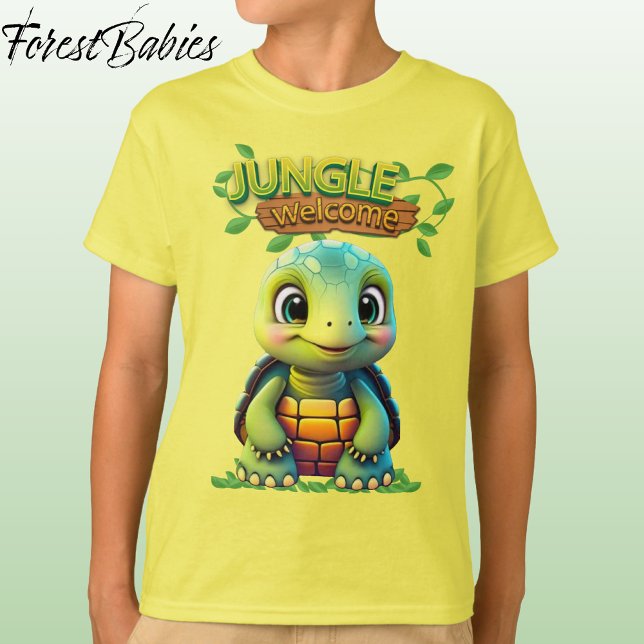Cute Tortoise Box Turtle Animal Character Yellow🐢 T-Shirt (Cute Tortoise Stationery Adorable Box Turtle Woodland Wildlife Graphic Animal Character Notebook 🐢)