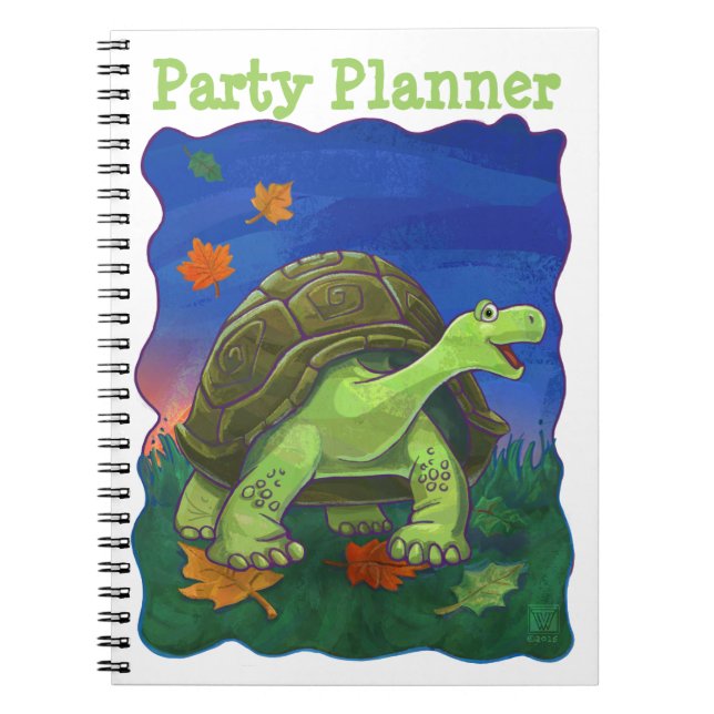 Cute Tortoise Party Planner Notebook (Front)