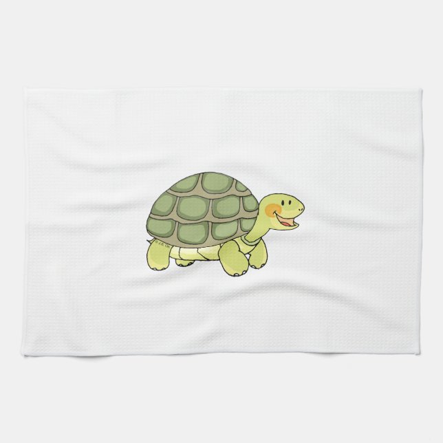 Cute tortoise tea towel (Horizontal)