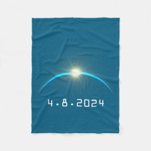 Cute Total Solar Eclipse April 8 Fleece Blanket