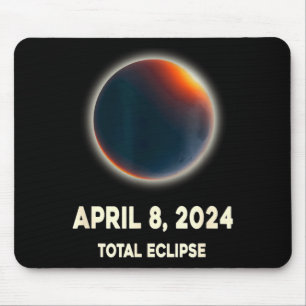 Cute Total Solar Eclipse April 8 Mouse Pad