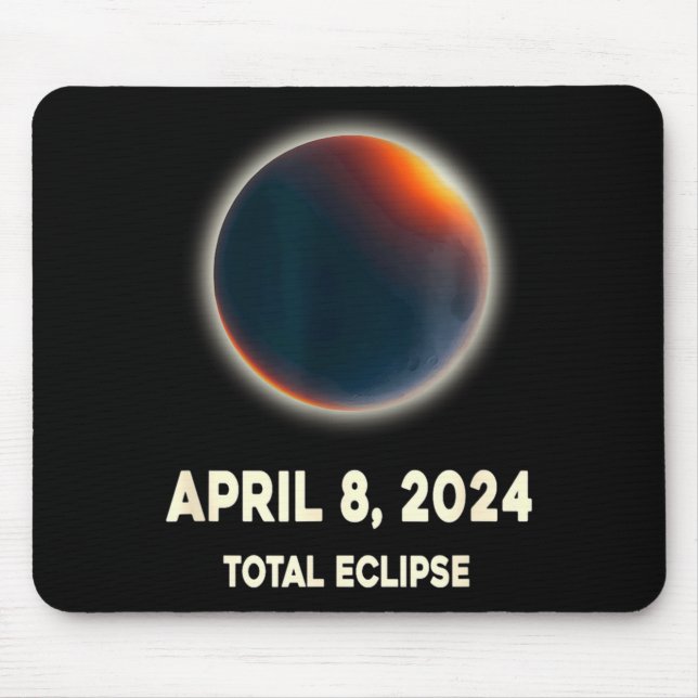 Cute Total Solar Eclipse April 8 Mouse Pad (Front)