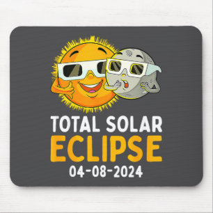 Cute Total Solar Eclipse April 8 Mouse Pad
