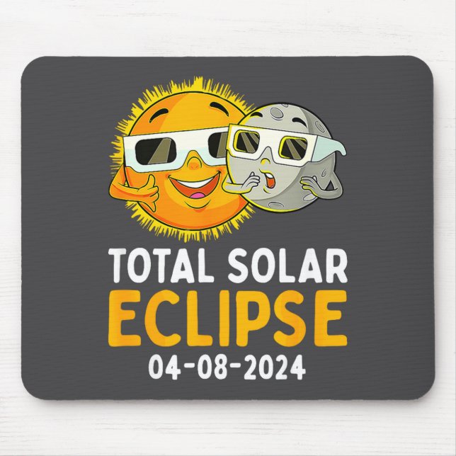 Cute Total Solar Eclipse April 8 Mouse Pad (Front)