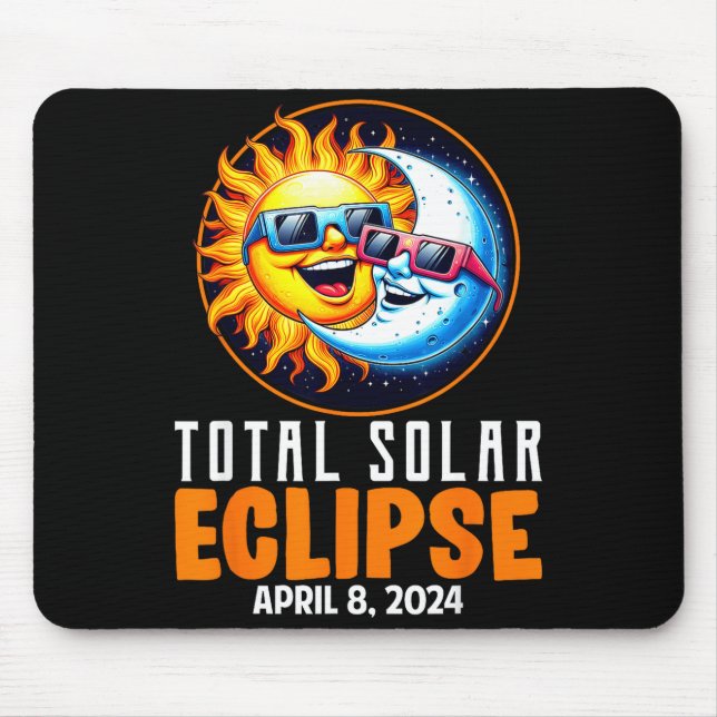 Cute Total Solar Eclipse April 8 Mouse Pad (Front)