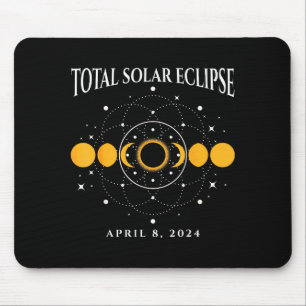 Cute Total Solar Eclipse April 8 Mouse Pad