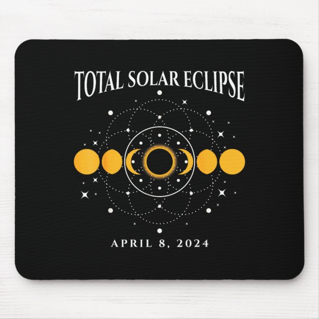 Cute Total Solar Eclipse April 8 Mouse Pad (Front)