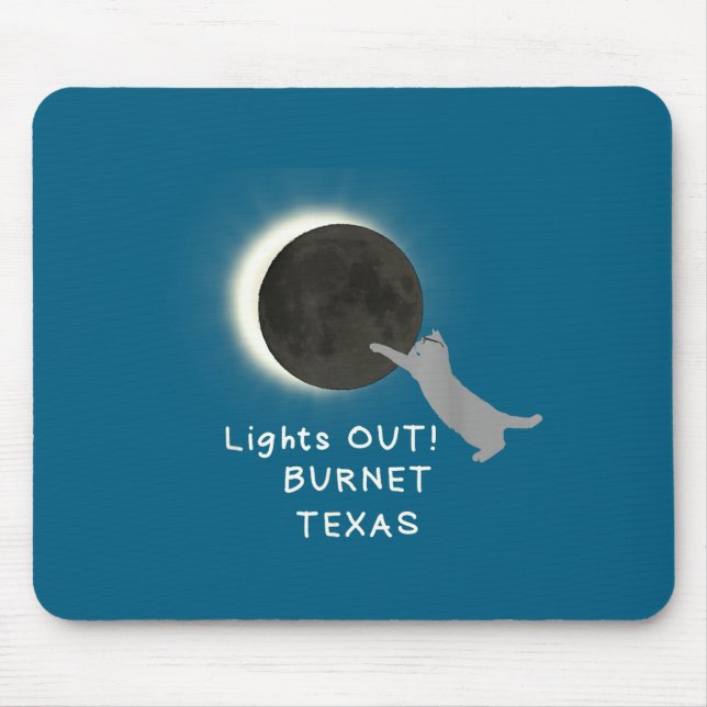 Cute Total Solar Eclipse Cat Burnet Mouse Pad (Front)