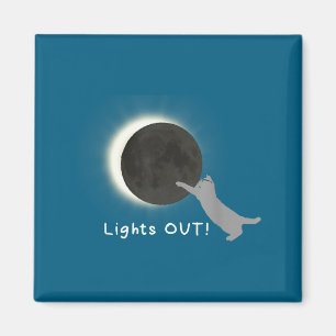 Cute Total Solar Eclipse Cat Magnet