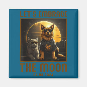 Cute Total Solar Eclipse Embrace Moon Magnet