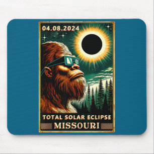 Cute Total Solar Eclipse Missouri Bigfoot Mouse Pad