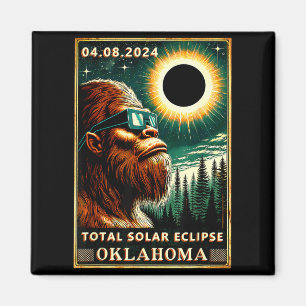 Cute Total Solar Eclipse Oklahoma Bigfoot Magnet