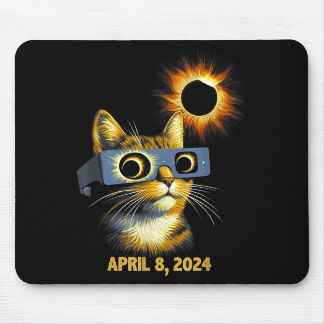 Cute Total Solar Eclipse Totality Sunglasses Mouse Pad (Front)