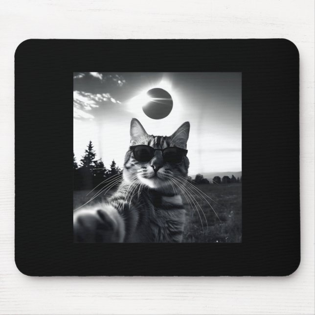 Cute Total Solar Eclipse Usa Cat Mouse Pad (Front)