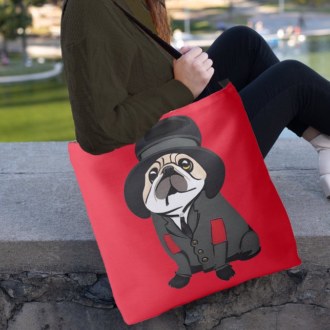 Cute Tote Bag Pug Dog Lover Hobo Elbow Patch  (Creator Uploaded)