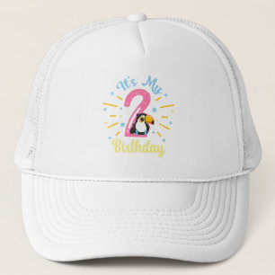 Cute Toucan 2nd Birthday 2 Year Old Birth Girl  Trucker Hat