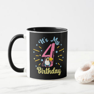 Cute Toucan 4th Birthday 4 Year Old Birth Girl  Mug