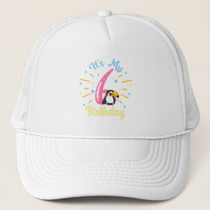 Cute Toucan 6th Birthday 6 Year Old Birth Girl  Trucker Hat