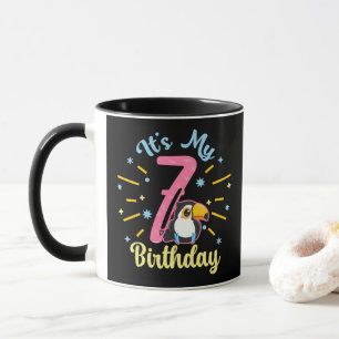 Cute Toucan 7th Birthday 7 Year Old Birth Girl  Mug