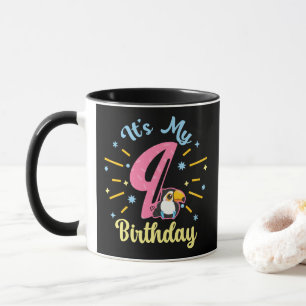 Cute Toucan 9th Birthday 89 Year Old Birth Girl Mug
