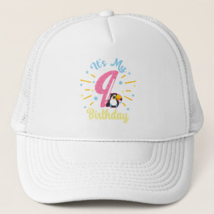 Cute Toucan 9th Birthday 89 Year Old Birth Girl Trucker Hat