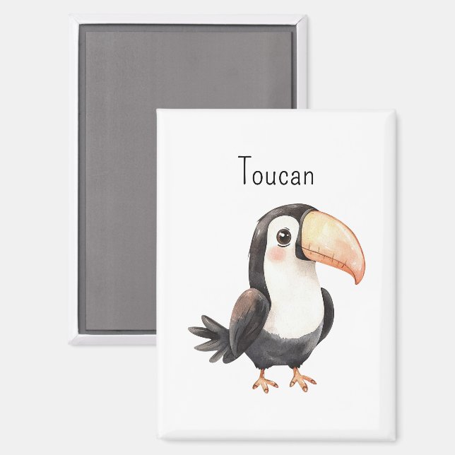 Cute Toucan Bird Animal Magnet (Front/Back)