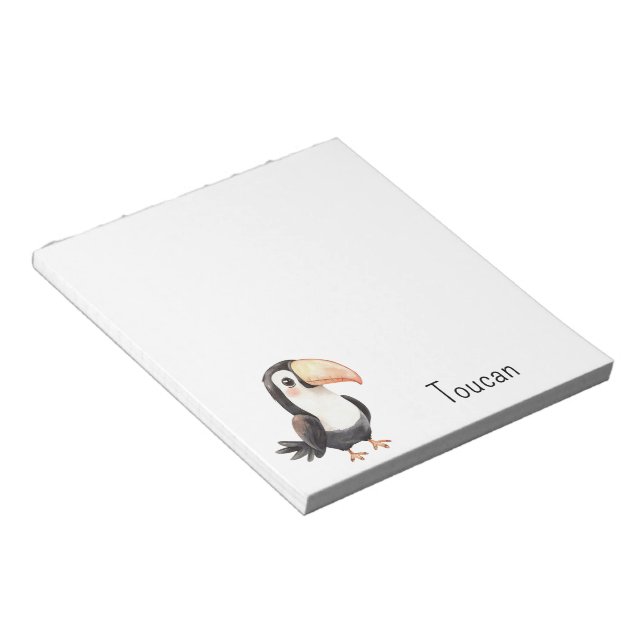 Cute Toucan Bird Animal Notepad (Angled)