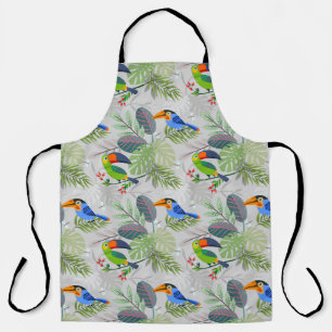 Cute Toucan bird, Everybirdy Pattern, Watercolors Apron