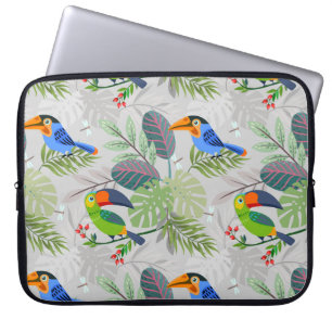 Cute Toucan bird, Everybirdy Pattern, Watercolors Laptop Sleeve