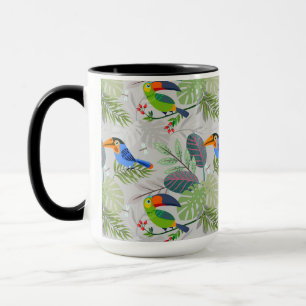 Cute Toucan bird, Everybirdy Pattern, Watercolors Mug