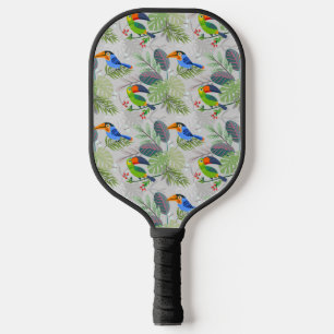 Cute Toucan bird, Everybirdy Pattern, Watercolors Pickleball Paddle