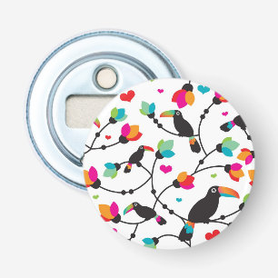 cute toucan bird tropical illustration bottle opener