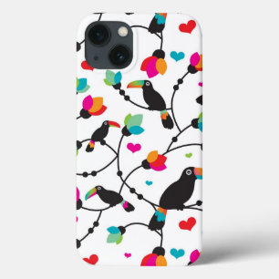 cute toucan bird tropical illustration iPhone 13 case