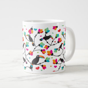 cute toucan bird tropical illustration large coffee mug