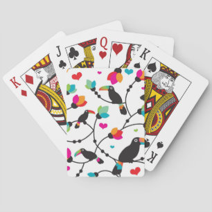 cute toucan bird tropical illustration playing cards